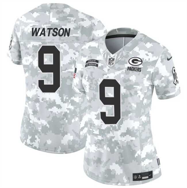 Womens Green Bay Packers #9 Christian Watson 2024 F.U.S.E Arctic Camo Salute To Service Limited Stitched Jersey Dzhi